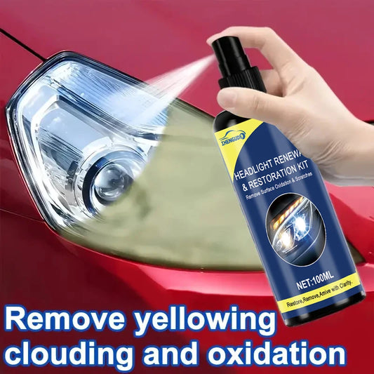 100ml Ceramic Headlight Restoration Spray, Premium Car Headlight Repair Tool - Removes Yellowing and Oxidation, Restores Clar
