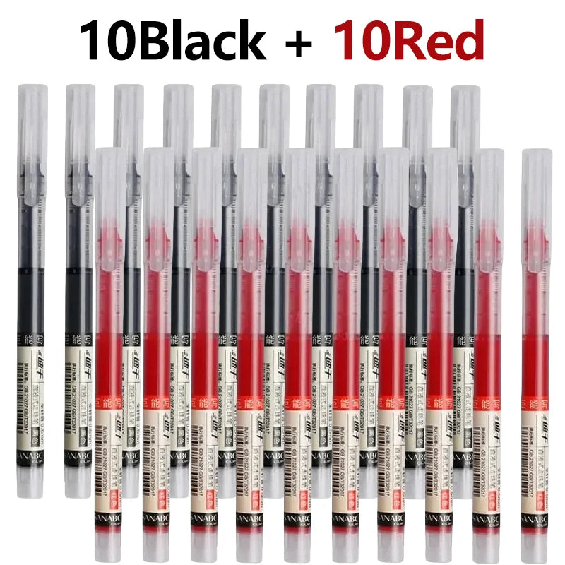 1-20Pcs Needle Type Gel Ink Pens Black/Blue/Red 0.5mm Liquid Ballpoint Pen Students Stationery School Office Writing Tool - 1