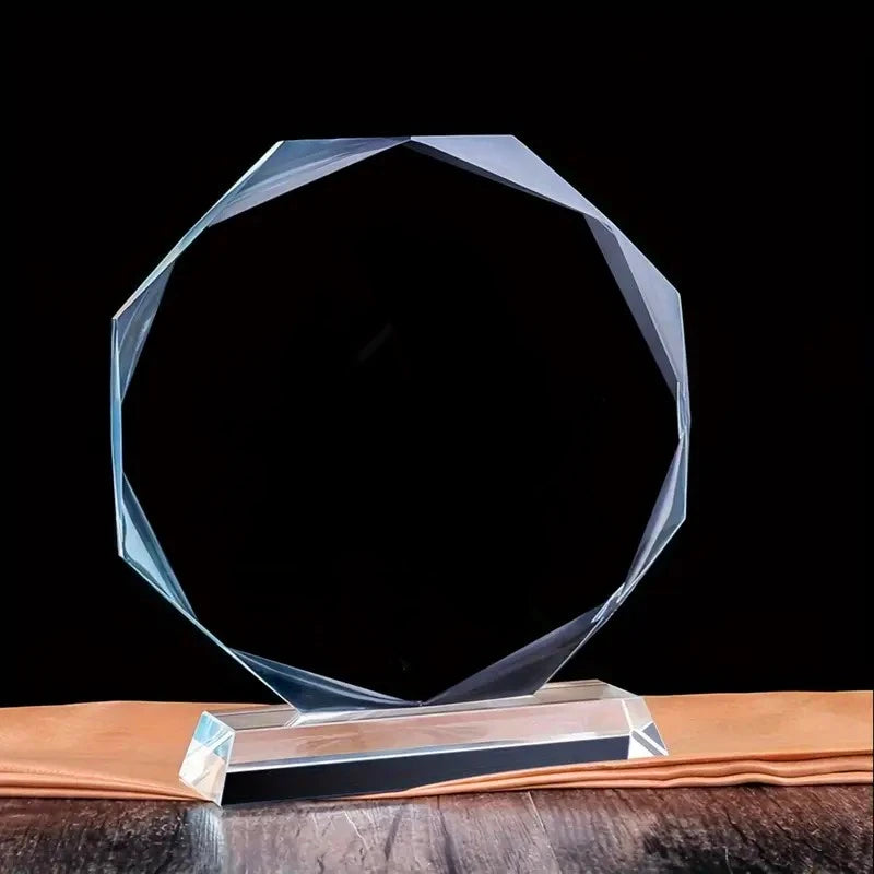 14cm Blank Crystal Trophy Award - Unprinted Cup for Custom Engraving, Corporate, School, Team Sports