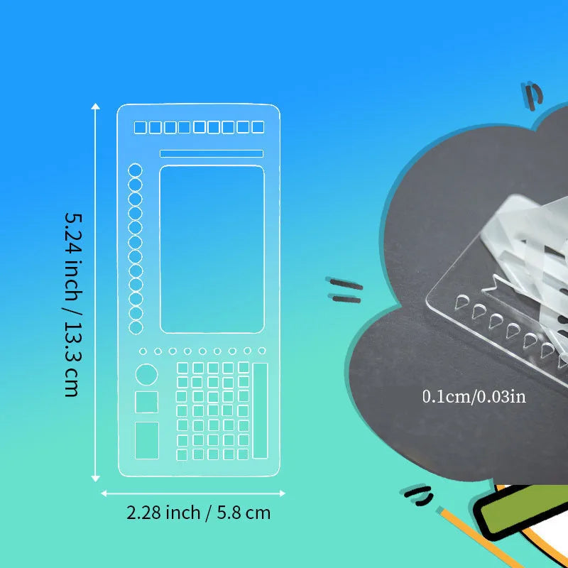 3Pcs Handmade Flexible Record Template Reusable Stencils Drafting Tools For Journaling Checklists Boxes Lines & Daily Plannin