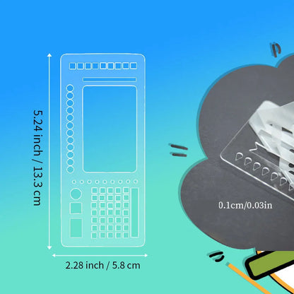 3Pcs Handmade Flexible Record Template Reusable Stencils Drafting Tools For Journaling Checklists Boxes Lines & Daily Plannin