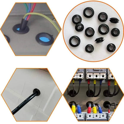 200pcs 3/5/6/8/10/12/16/20mm Rubber Seal Ring Oil Sealing Grommet Gasket for Protect Wire Cable Hole Protection Ring Shim Was