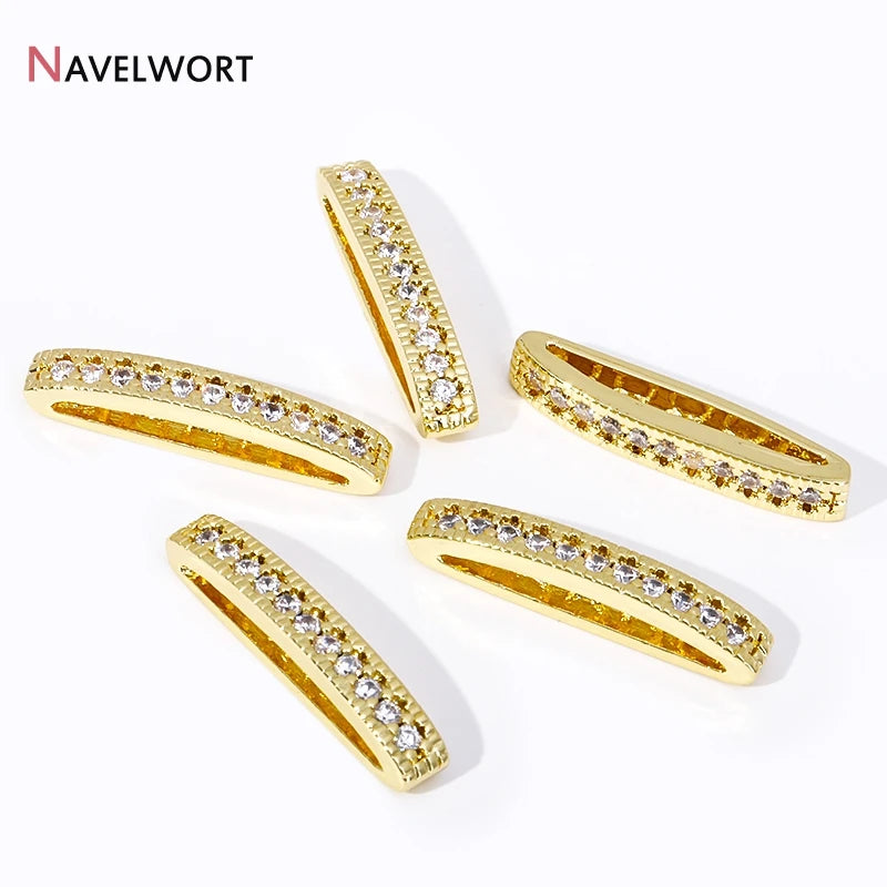 18K Gold Plated Brass Multiple Rows Separator Spacer Bars,Inlaid Zircon Separators Of Rows For Jewelry,DIY Accessories