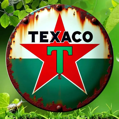 Charming and Striking Texaco Star Vintage Metal Art: A Must - Have for Decorating Homes, Offices, and Rooms with a Vintage Fl