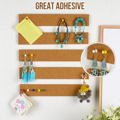 3pcs Cork Board Strips Self Adhesive Small Cork Board for Wall Desk Home Classroom Office for Paste Notes Photos Schedules