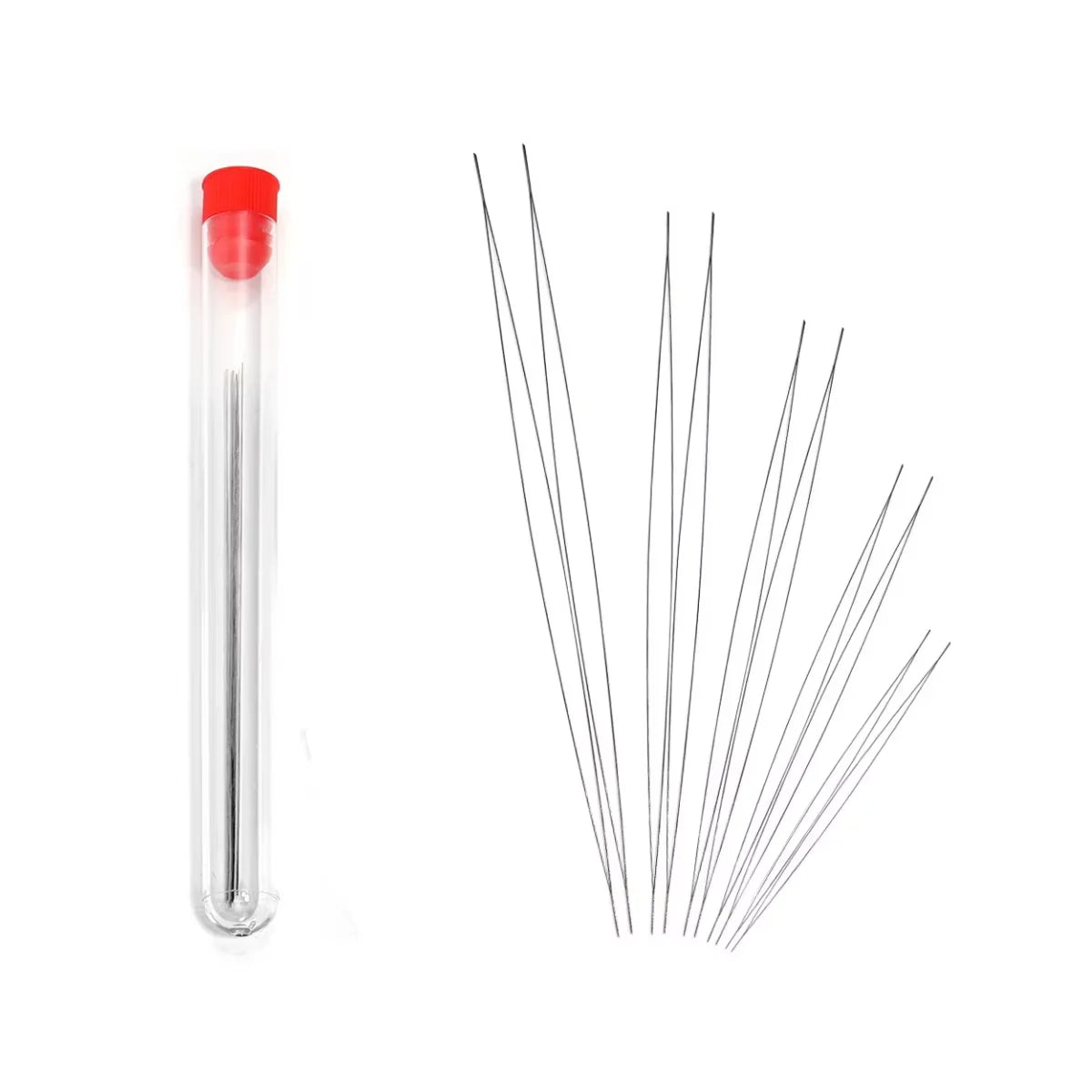 10Pcs Open Beading Needles Set, 5 Sizes 2Pcs Each, DIY Handmade Beading Tools, Jewelry Making Accessories