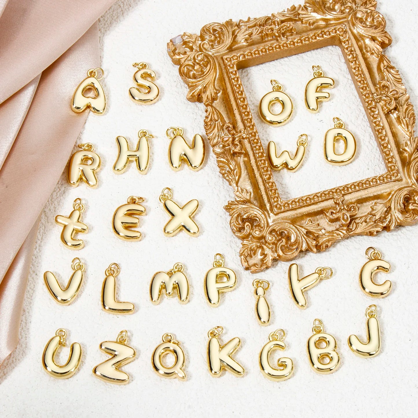 1Pcs English Letter Brass Charms 18K Real Gold Plated Capital Alphabet Initial A-Z Pendant Personalized Jewelry Making Findin
