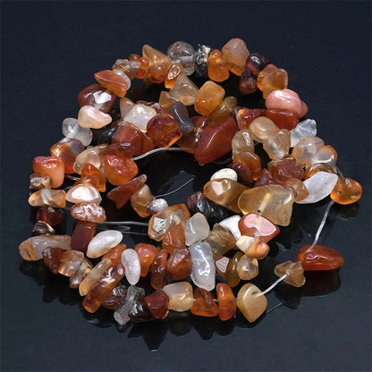 16 inch Natural Stone Beads Chips Beads 5-8mm Irregular Crystal Agate Gravel Beads Diy Bracelet For Jewelly HK058 - Red Agate