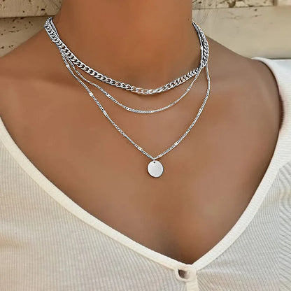 Vintage Bohemian Multilayer Minimalist Necklace for Women Stick Pendant Link Chain Necklace Collarbone Collares Fashion Jewel