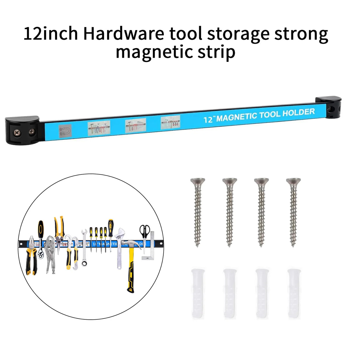 Magnetic Tool Holder Heavy-duty Magnet Tool Bar Long Strip Garage Workshops Hardware Storage Metal Organizer Rack For Workben