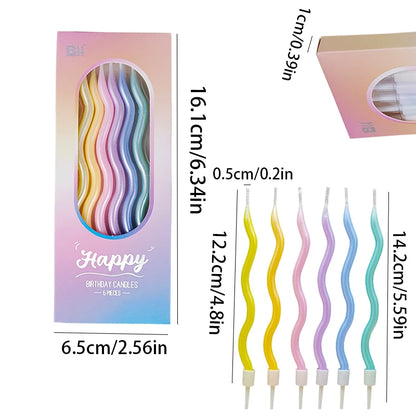 Happy Birthday Curved Candle Birthday Decoration Curved Thread Creative Long Cake Decoration Valentine's Day Romantic Candle