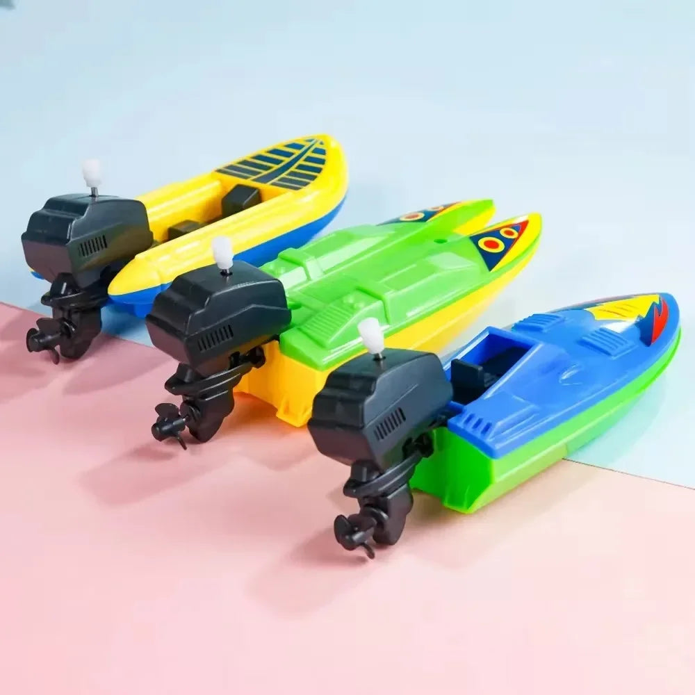 1pc Speed Boat Clockwork Toys Ship Wind Up Float In Water Kid Toys Classic Bathtub Shower Bath Toy for Children‘s Gift Boy To