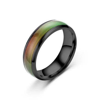6MM Changing Color Stainless Steel Rings For Women Mood Emotion Feeling Temperature Ring Men Couples Fashion Jewelry Gift - 3