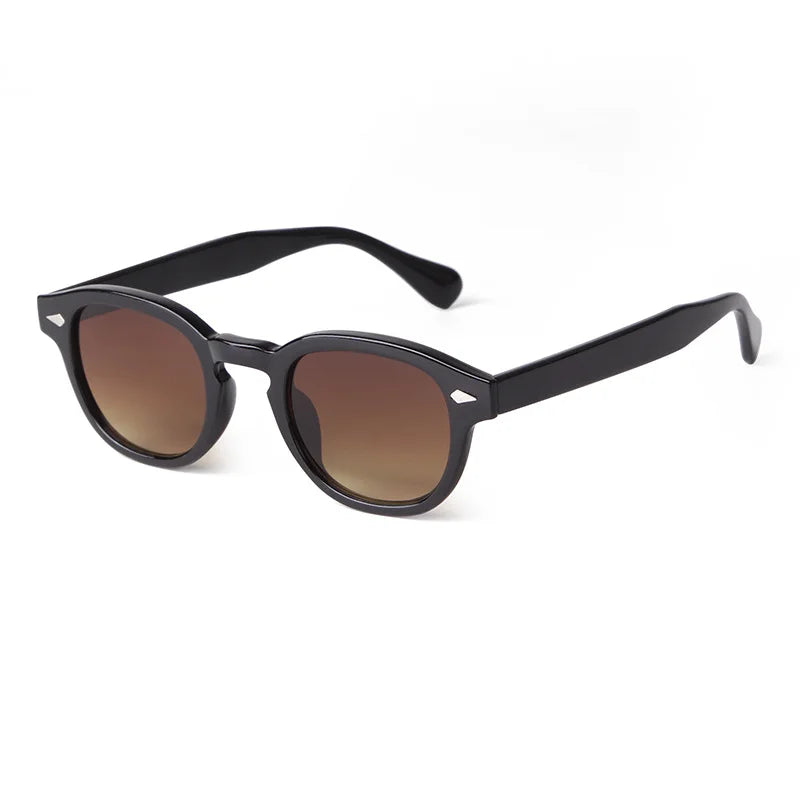 Vintage Fashion Shell Round Sunglasses Women Men 2024 Brand Design Retro Rivet Yellow Blue Lens Square Sun Glasses Female UV4