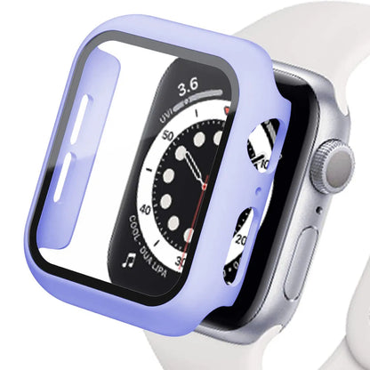 Tempered Glass+cover For Apple Watch Accessories 45mm 41mm 44mm 40mm 42mm Screen Protector Apple watch Case serie 9 4 5 6 SE 