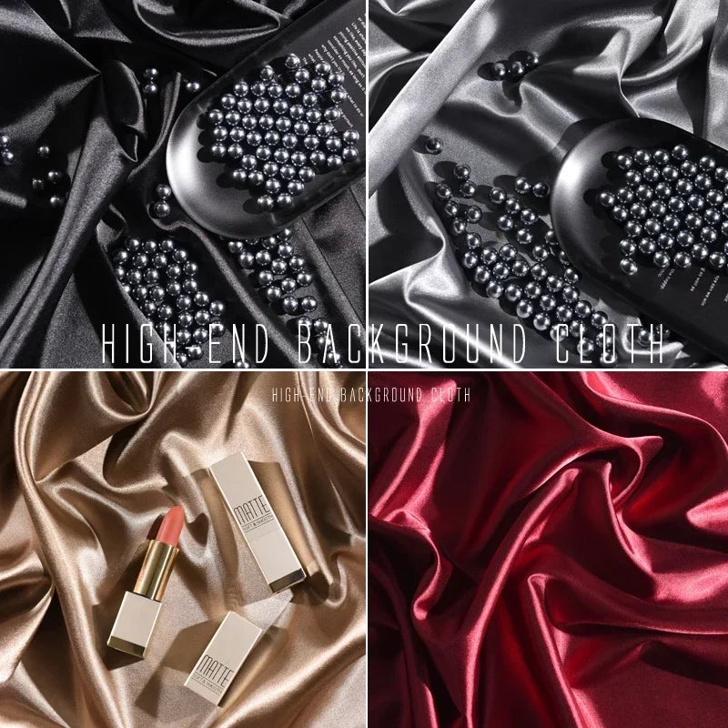 Silky Luster Cloth Backdrop Satin Fabric Glossy Background for Photographic Studio Luxury Style for Jewelry Necklace Shooting