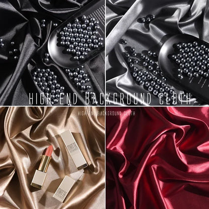 Silky Luster Cloth Backdrop Satin Fabric Glossy Background for Photographic Studio Luxury Style for Jewelry Necklace Shooting