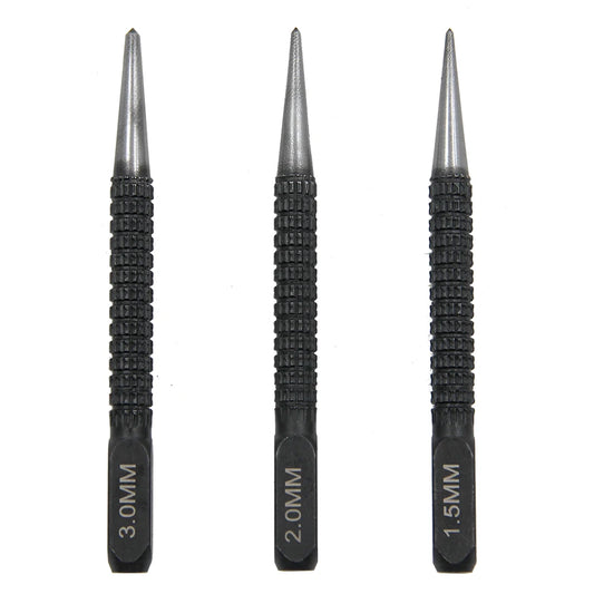 3PC Center Punch Positioning Punch Drilling Fixer Black Cylindrical Nail Punch Pin Tool Accessories