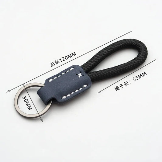 New Classic Vintage Cow Leather Keychain Men Personality Fashion Leather Car Key Ring