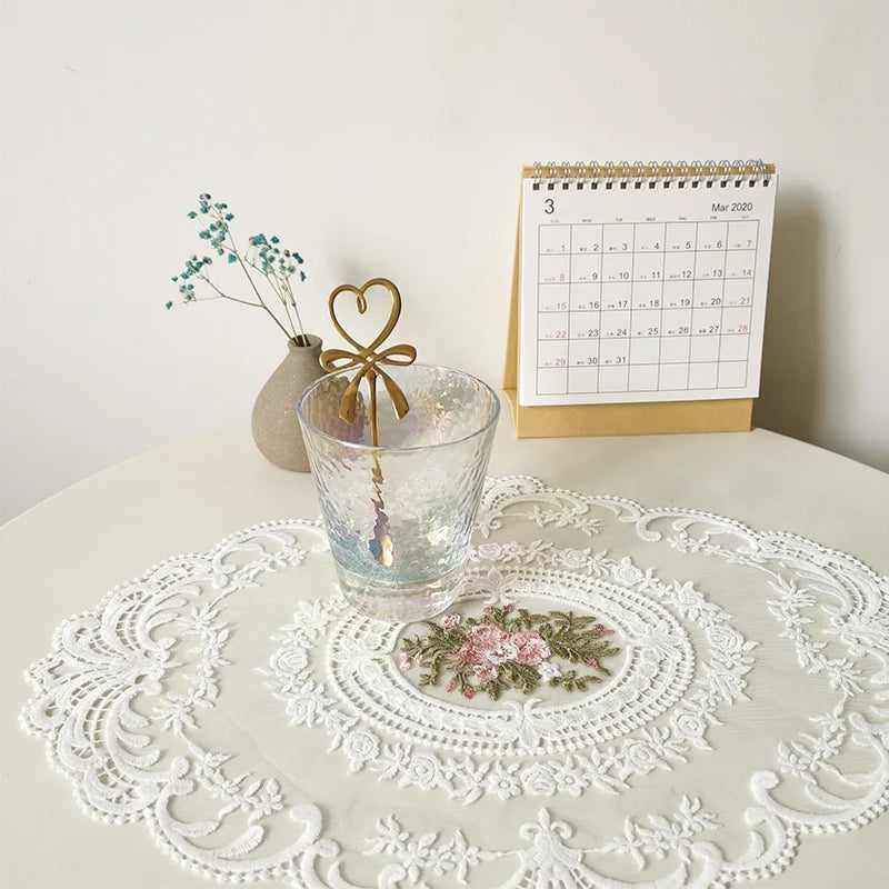 Vintage Lace Coaster Table Cloth Lace Tablecloth Embroidery Placemat Cabinet Furniture Decoration Background Photo Props