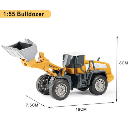 Engineering Diecast Toys for Boys Alloy+Plastic Tractor Excavator Backhoe Crane Bulldozer Kids Truck Children Vehicle Model G