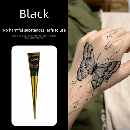 Easy-To-Use Henna Tattoo Cream Semi-permanent Temporary Henna Paste Cone Black Brown Temporary Tattoo Paste Mehndi Design