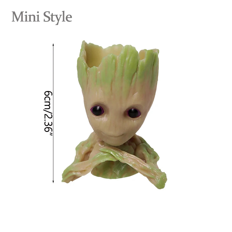 Desktop Decor Mini Anime Figurine Tree Man Miniature Model Cute Groot Doll Toy Home Accessories Ornament Handicraft Gifts - m