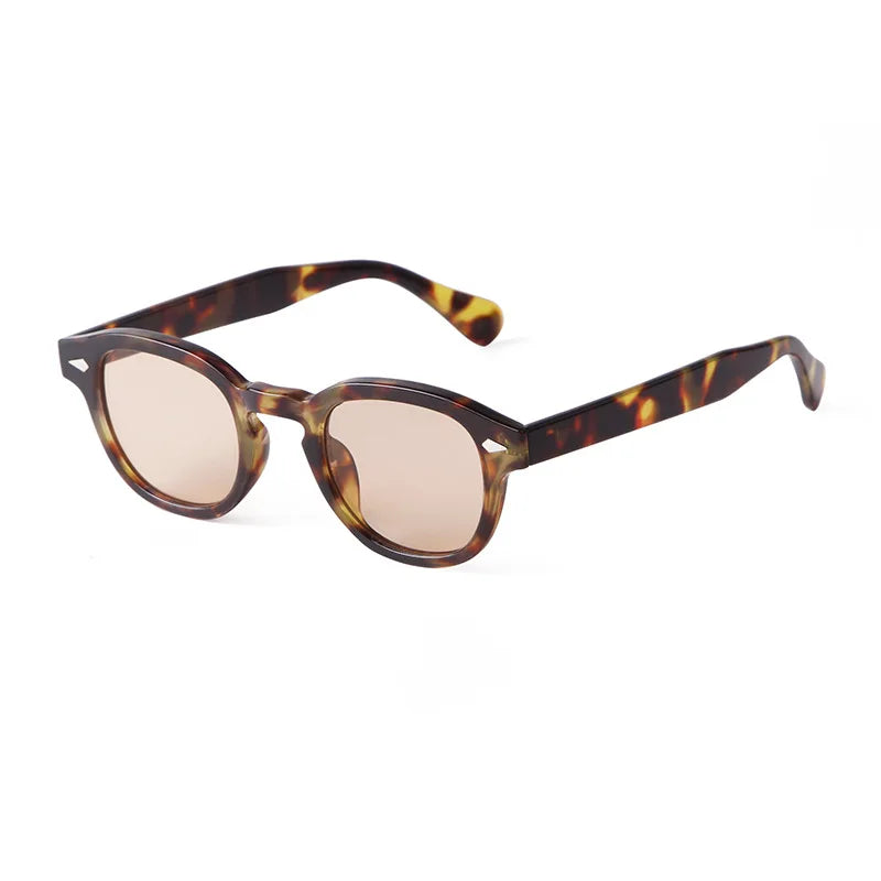 Vintage Fashion Shell Round Sunglasses Women Men 2024 Brand Design Retro Rivet Yellow Blue Lens Square Sun Glasses Female UV4