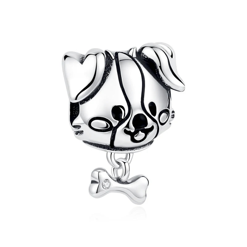 Original 925 Sterling Silver Charms Love Pets Dog Cat Paw Print Pendant Beads Fit Brand Bracelets Necklaces Women DIY Jewelry