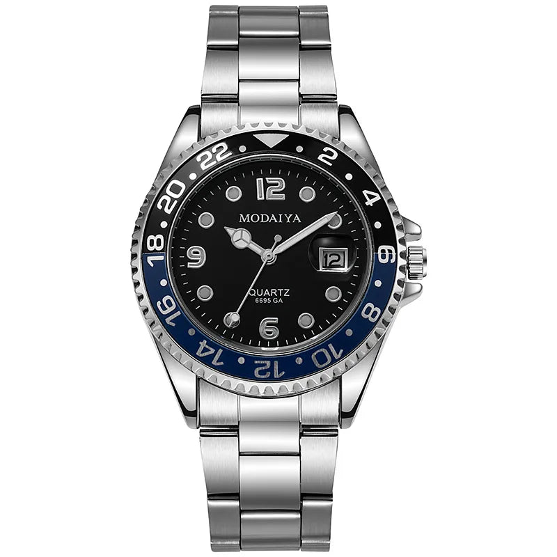 Fashion Men's Watches Date High-end Luxury Casual Sport Clock Classic Business Quartz Male Stainless Steel Wristwatches - D