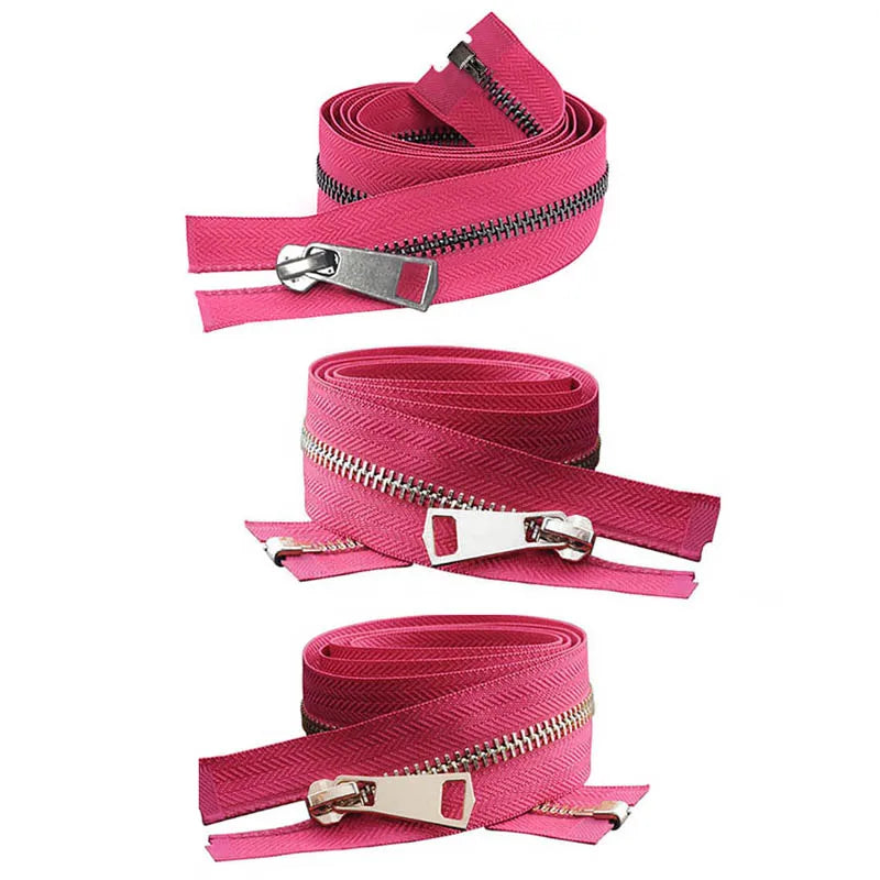 20/30/40/50/60/70/80cm 5# Colorful Open-End Auto Lock Metal Zipper DIY Handcraft For Clothing Pocket Garment Shoes