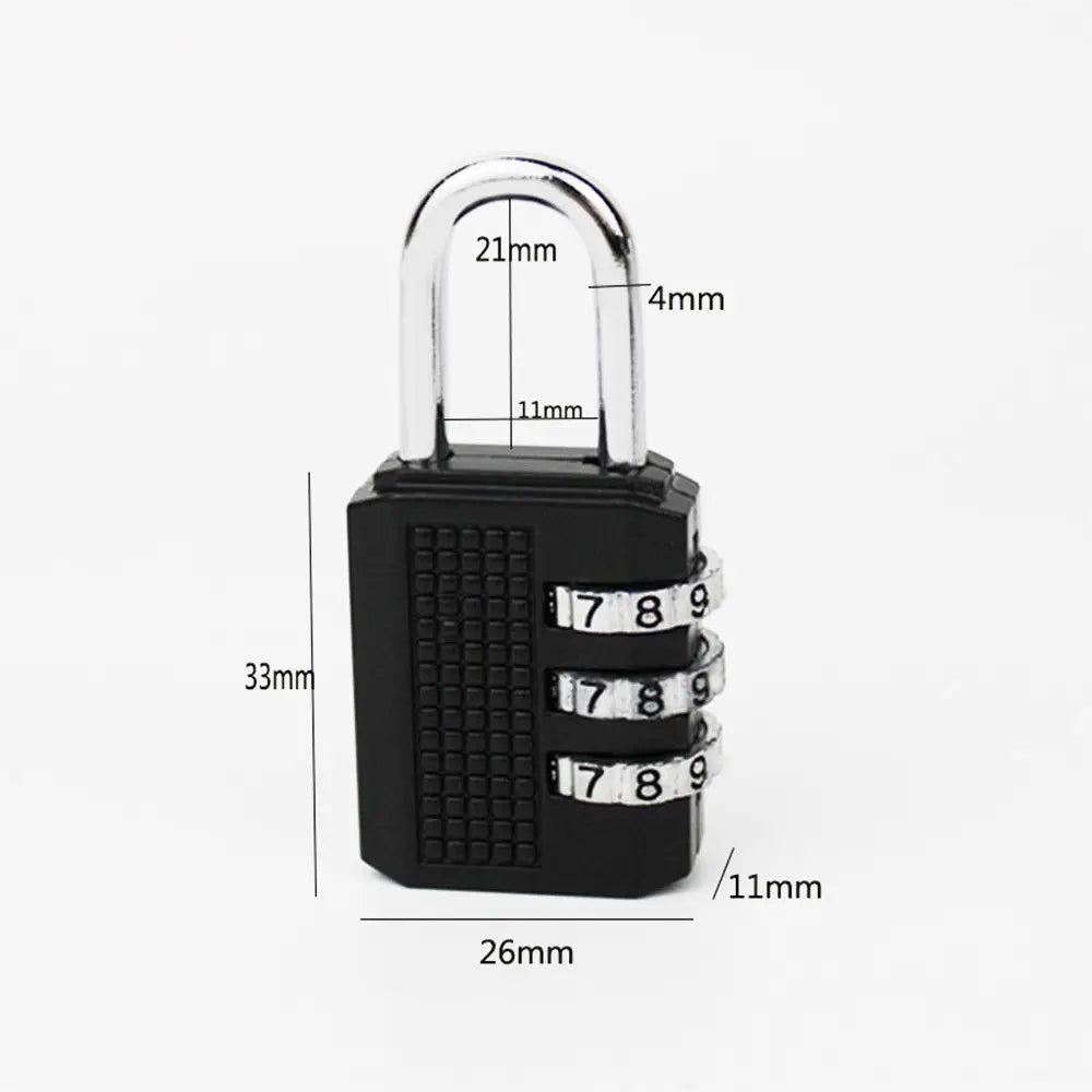 3 Digit Resettable Combination Padlock Luggage Case Padlock Box Black Lock Coded Lock School Gym Locker Sheds 2022
