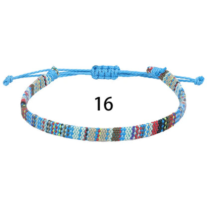 Anklets For Women Woven Fabric Foot Leg Bracelet Men Handmade Rope Braid Knot Beach Barefoot Weave Ethnic Boho Adjustable Cha