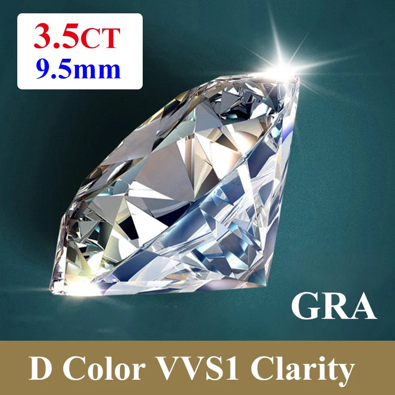[ Full Size 0.7mm-20mm ] 1CT Small Size Loose Moissanites Stones D Color VVS1 Gemstone Lab Grown Moissanite Diamonds - 3.5ct-