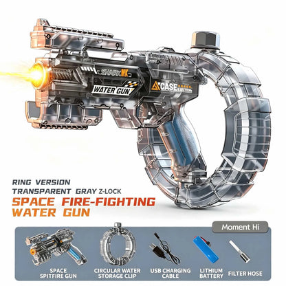 Simulated Firing and Recoil Electric Water Gun Toys Children Automatic Sensor Lights Water Pistol Summer Outdoor Beach Kids T