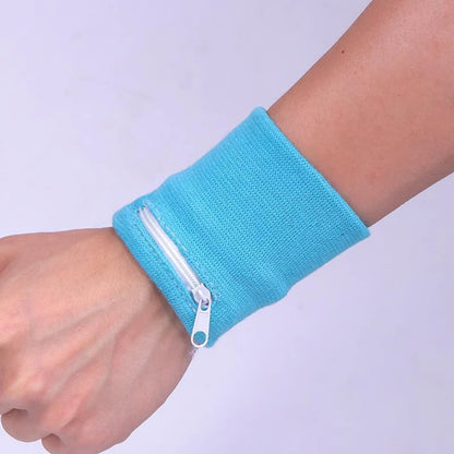 Sports Wristband with Zipper Pouch Running Sports Arm Band Bag For MP3 Key Card Storage Bag Basketball Sweatbands Wristband B