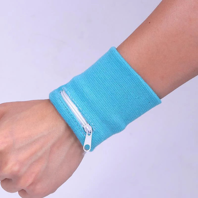 Sports Wristband with Zipper Pouch Running Sports Arm Band Bag For MP3 Key Card Storage Bag Basketball Sweatbands Wristband B