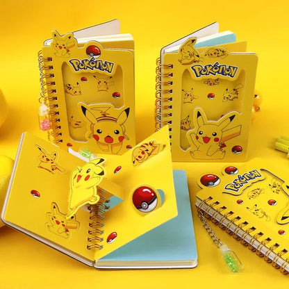 Pokemon Pikachu Notebook Coil Bound, Cute Anime Cartoon Diary Journal for School Office Study Supplies, Kids Gift Set - 1Pcs-