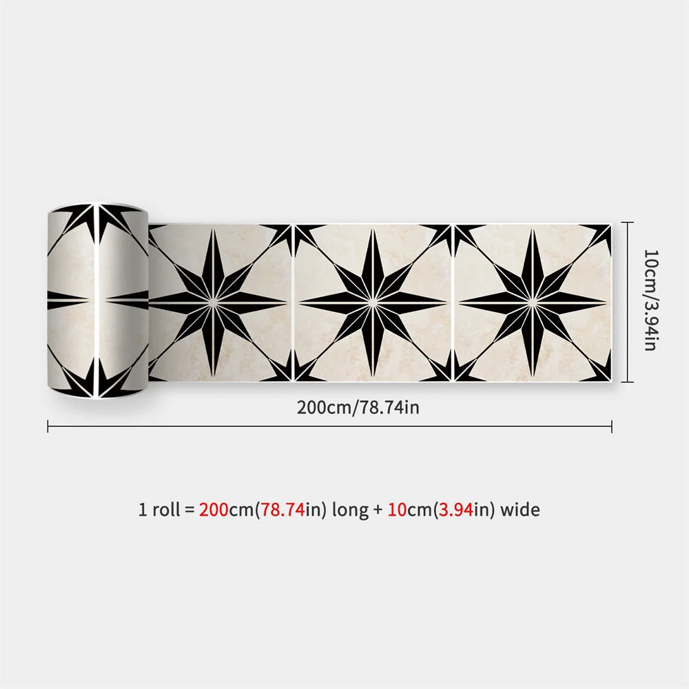 Mosaic Bathroom Waist Line Wall Stickers Waterproof Peel & Stick Art Backsplash Kitchen Office Skirting Line Decor Wallpaper 