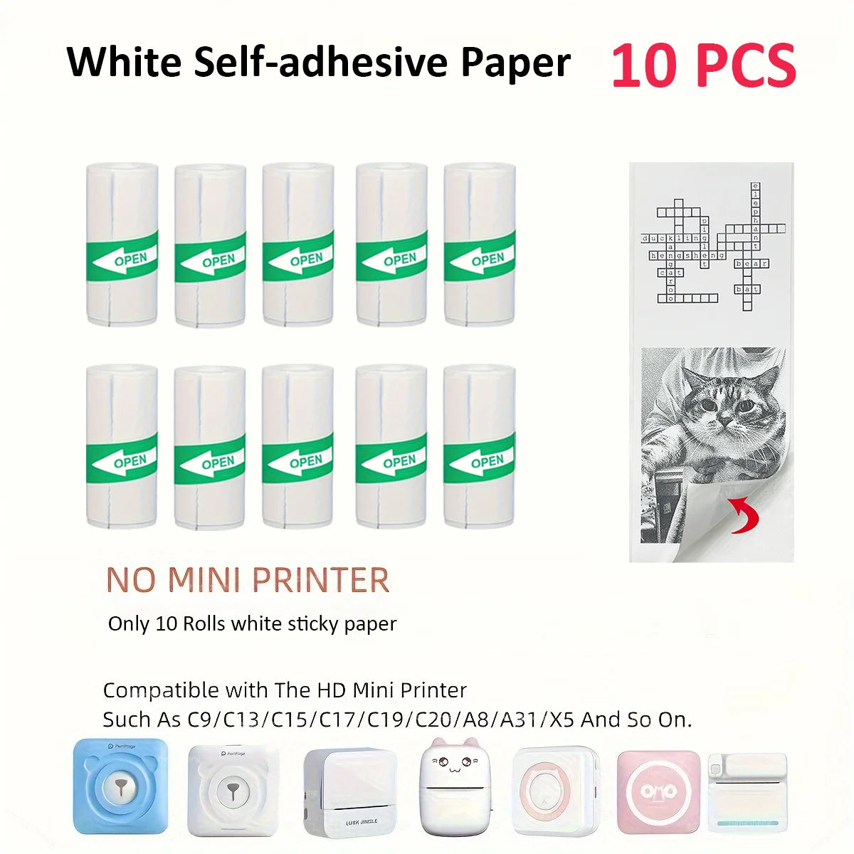 Thermal Mini Printer, Portable Inkless Sticker Maker,Bluetooth Free Cut Small Pocket Printer for Children DIY 57mm Photo Prin