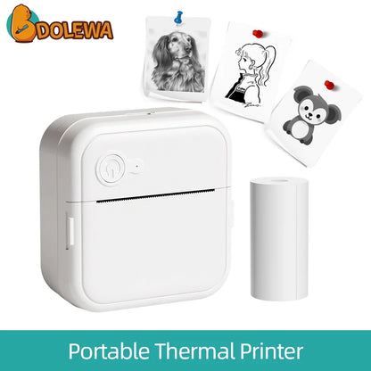 DOLEWA D8 Portable Mini Printers Wireless Bluetooth Inkless Sticker Maker