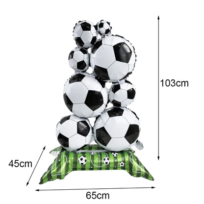 Soccer Theme Disposable Tableware Set Paper Plates Cups Napkins Tablecloth For Birthday Parties - Khaki
