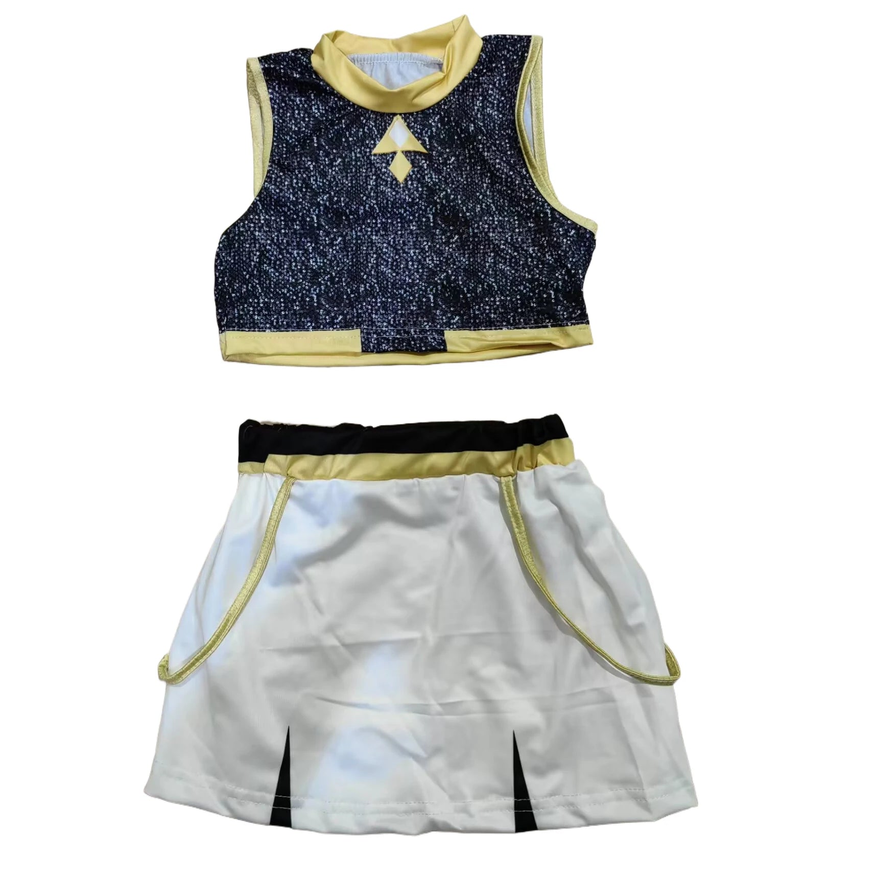 Kids Anime Cosplay Girl Costume Group Idol Singer Performance Show Black Golden Costume Child Halloween Party Clolthes Outfit