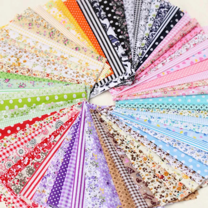 Small Vintage Floral Fabric Series 7 Pieces Assorted Pre-Cut Thick Cotton Quilt Fabric DIY Craft Sewing Handmade Accessory