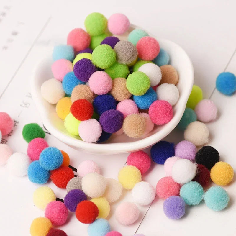 8-30mm Pom poms Multi-Colored Pompoms Soft Fluffy Puff Pompom Balls for Kid DIY Creative Craft Wedding Decor Sewing Supplies 