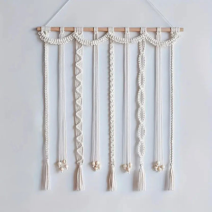 Boho Photo Display Clip Handmade Exquisite Tassel Wall Hanging Decoration Photograph Storage Tool With 20 Wooden Clips - Crea