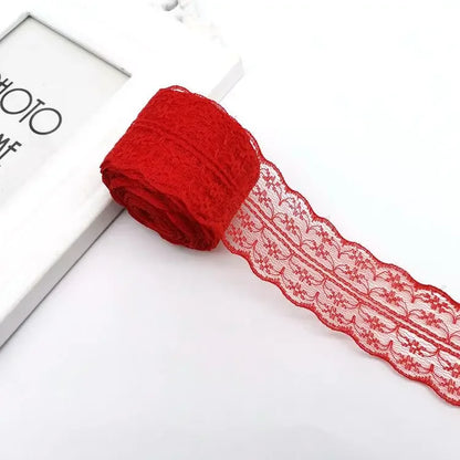 4.5cm Lace Ribbon 10Meters/Roll White Black Pink Red Blue Green Purple Beige Orange Yellow Burgundy Coffee Lace Tape DIY Craf