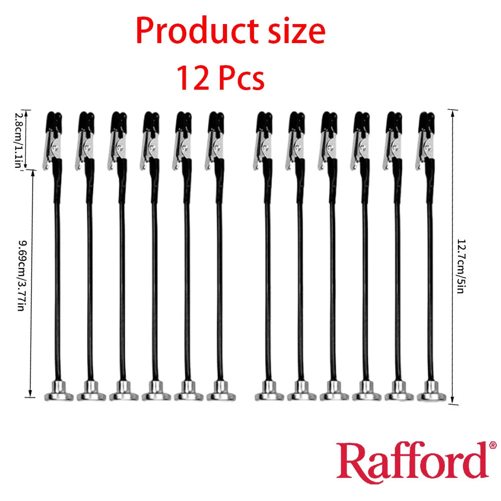 Rafford 12Pcs Bendable Model Painting Alligator Clip Sticks Rubber Tips + Metal Magnetic Base - for Airbrush, Hobby Model Par