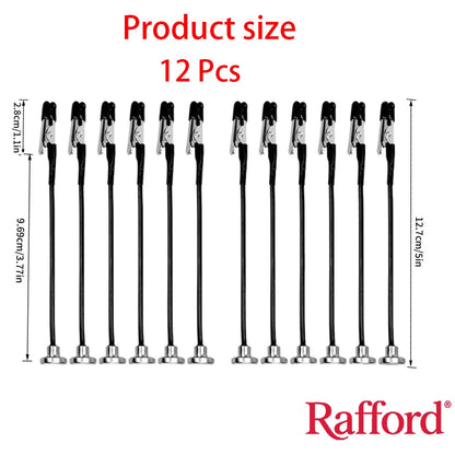 Rafford 12Pcs Bendable Model Painting Alligator Clip Sticks Rubber Tips + Metal Magnetic Base - for Airbrush, Hobby Model Par