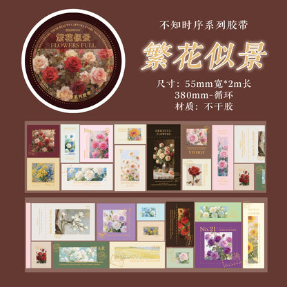 55mm*200cm/roll Vintage Stamp Washi Die-cutting Tape Decorative collage Diary Album Scrapbooking material Craft Supplies - I